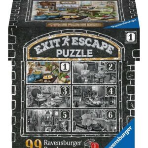 Ravensburger - Escape Puzzle 99 pièces - pour Adulte et Enfant dès 12 Ans - La Cuisine du manoir - Puzzle de qualité supérieure - Puzzlez & Résolvez - 16877