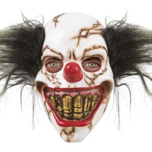 Masque de Clown Terrifiant pour Halloween, Visage Clown Unisexe pour Adulte (Blanc, Vert)