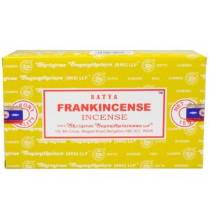 156 Encens Satya Frankincense 180 gr (12 boîtes de 15 g chacune) Sai Baba Nag Champa Franceschino