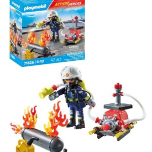 POMPIER POMPE A EAU +RESERVOIR PLAYMOBIL PLL71826