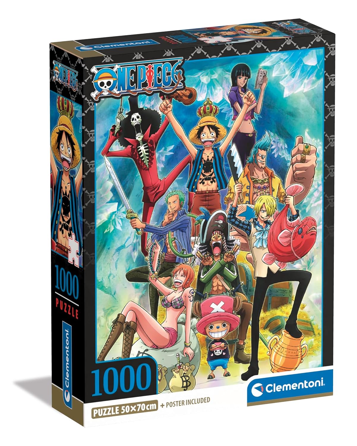 Clementoni One Piece 39920 Puzzle 1000 pièces avec Poster, Jeu de Ponte, pour Fans de Manga et d'anime, pour Adultes et Enfants à partir de 9 Ans