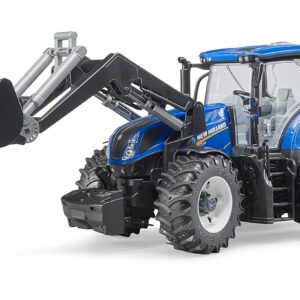bruder 03121 - New Holland T7.315 avec chargeur frontal, Ferme, Tracteur, Jouet, Véhicule