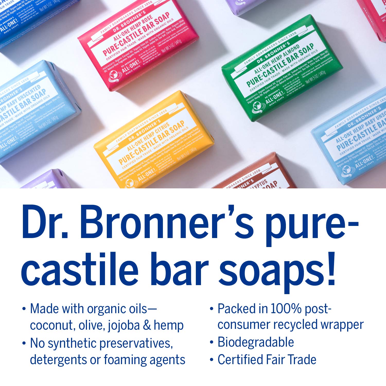 Organique Pur Castille Eucalyptus Savon du Dr Bronner, 5 oz - 2 Bars – Image 3