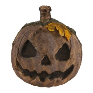 P'tit Clown - 23029 - Citrouille en Toile de Jute - 24 cm - Décoration Halloween Rustique et Effrayante - pour Créer Une Ambiance Champêtre et Sinistre Lors de Fêtes ou dans Une Maison Hantée