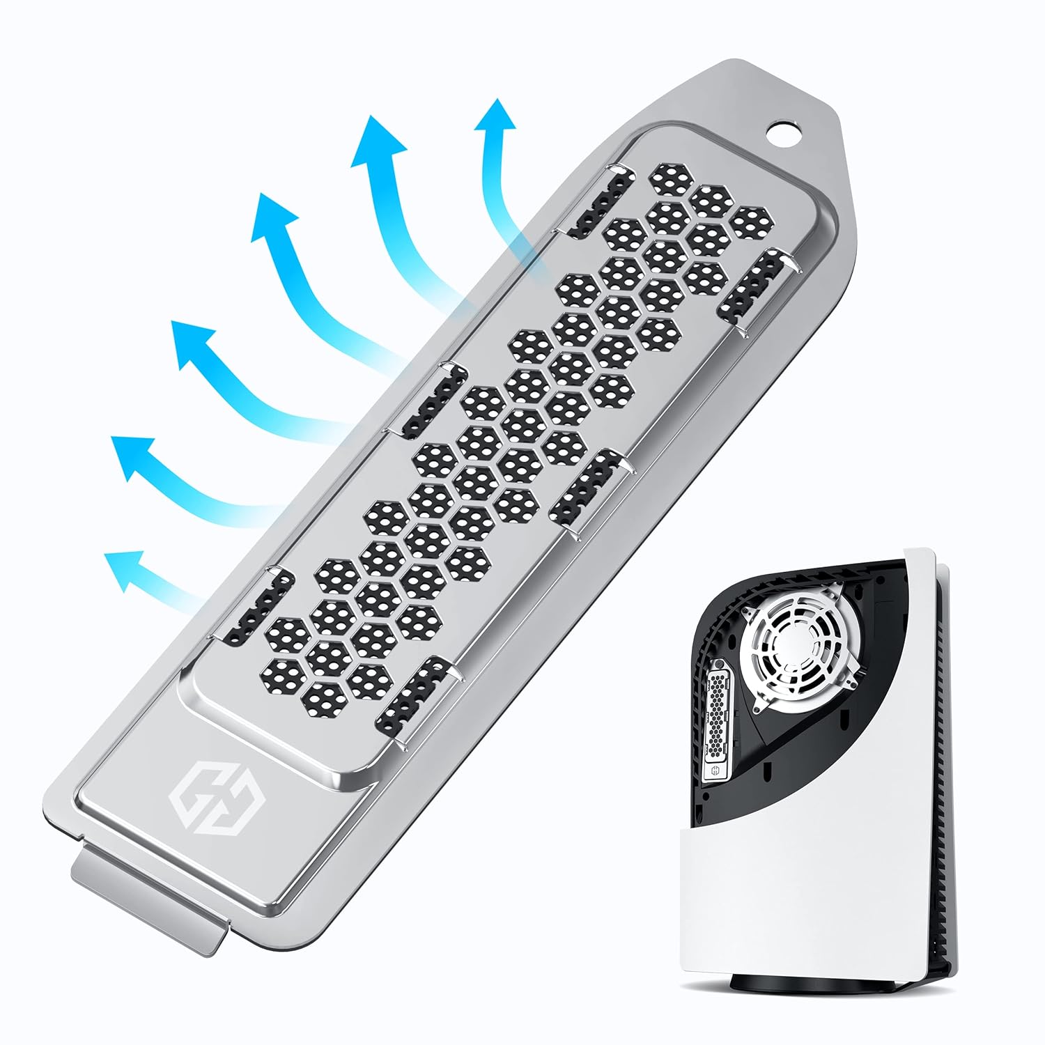 GRAUGEAR Cache-poussière métallique dissipant la chaleur pour Playstation 5, PS5 Slim M.2 SSD Slot - Cache avec ventilation, Optimal pour l'extension de mémoire