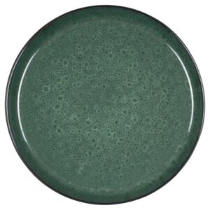 BITZ Assiette, Assiette plate, Assiette plate en grès, 27 cm de diamètre, noir/vert