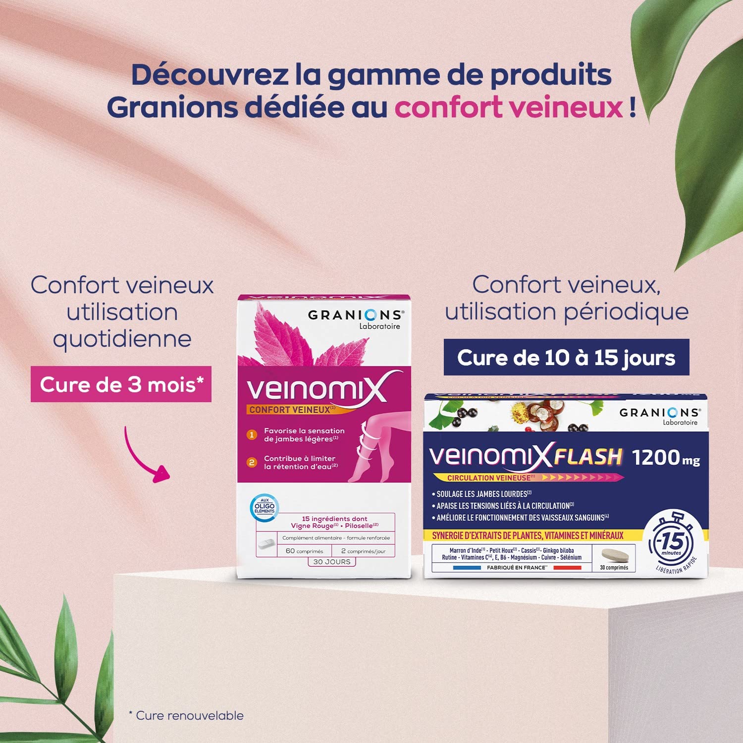 GRANIONS Veinomix Flash — Complément circulation veineuse 30 comprimés – Image 4