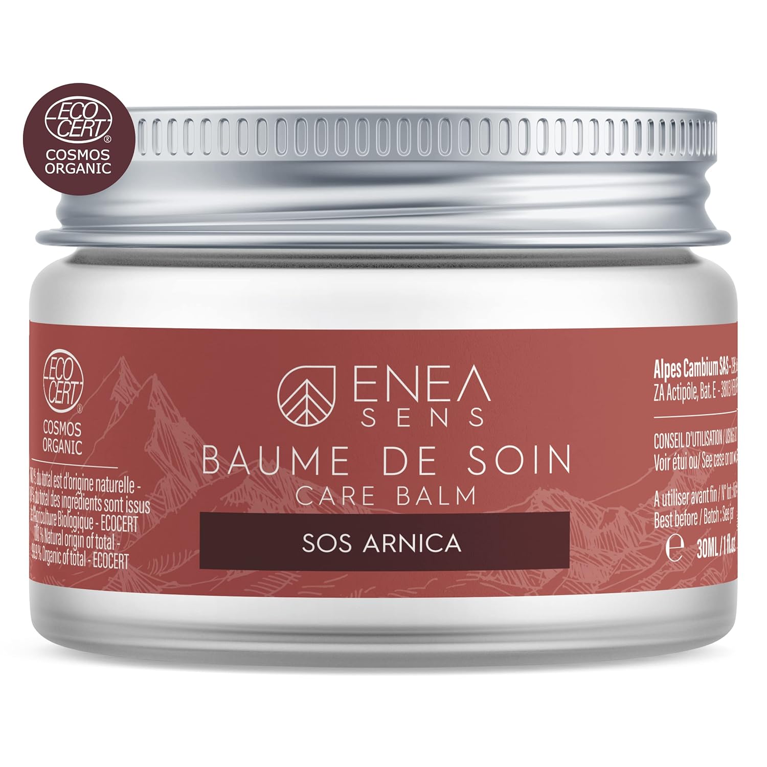 Enea Sens - Baume de Soin SOS Arnica Bio - Douleurs Musculaires - Huiles Essentielles - Cire d'Abeille, Mélèze, Hélichryse, Macérât Huileux d'Arnica Montana - 30 ml - Fabriqué en France