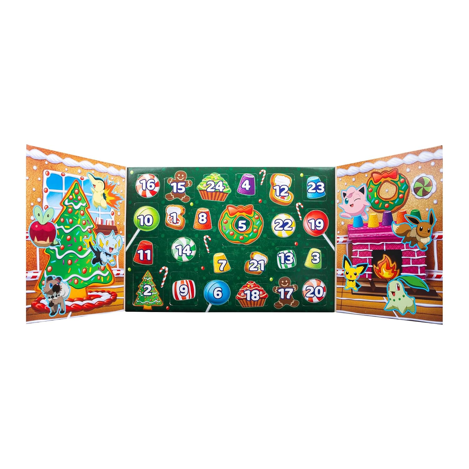 Bandai - Pokémon - Calendrier de l'avent Pokémon 2023-16 figurines surprises 5 cm + 8 accessoires sur la thématique Noël - WT00257