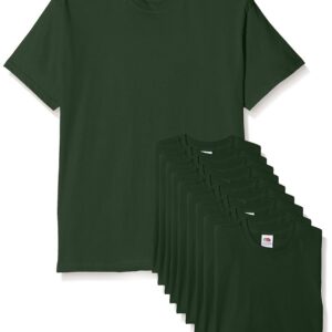 Fruit of the Loom Original T. T-Shirt, Bottle Green, S (Lot de 10) Homme