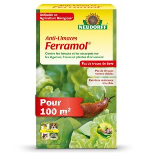 Neudorff Anti-Limaces Ferramol – Contre les limaces et les escargots sur les légumes, fraises et plantes d’ornement. Pellets pour 100 m², 500 g
