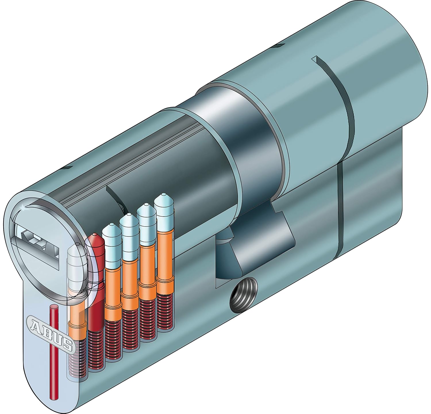 ABUS — Cylindre à bouton 50/40 laiton nickelé – Image 4