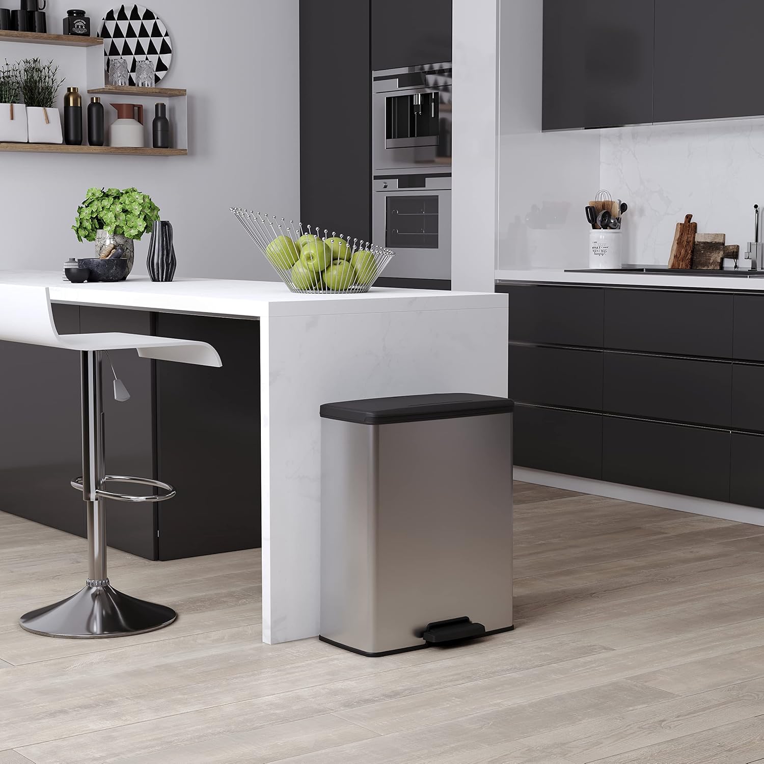 CURVER Deco Rectangle — Poubelle 65L gris métallisé – Image 3