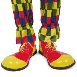 P'TIT Clown - 66672 - Chaussures de Clown - Clown Shoes - Jaune et Rouge - Accessoire de Déguisement - Carnaval, Fêtes à Thèmes, Halloween, Soirées Costumées - Taille Unique - Adulte - Jaune, Rouge