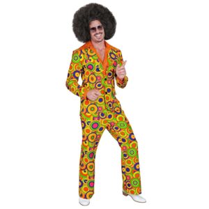 W WIDMANN MILANO Party Fashion - Costume Costume des années 70, veste et pantalon, hippie, reggae, flower power, disco fever, costumes de carnaval