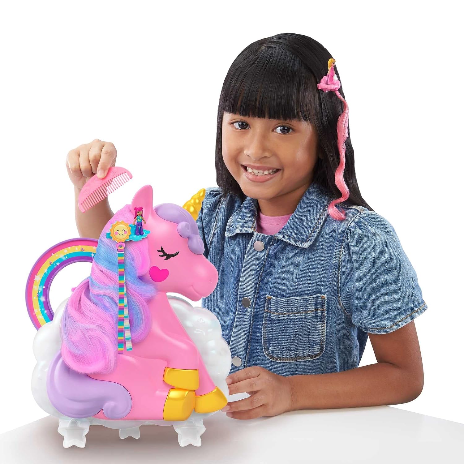 POLLY POCKET — Coffret Salon de Coiffure Licorne Arc-en-Ciel – Image 4