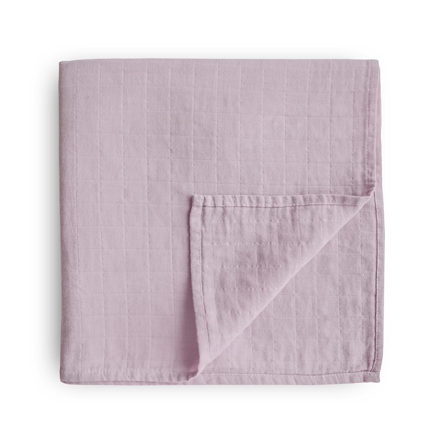 mushie Couverture D'emmaillotage en Mousseline pour Bébé | Naissance 0-3 Mois | Coton Organique | Gigoteuse pour Bébé | Prélavée | Couverture de Réception | Fabriquée au Danemark | Soft Mauve