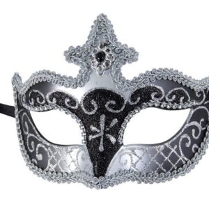 P'tit Clown - Loup Vénitien - Masque Déguisement Adulte - Idéal pour Compléter Accessoire Tenue Carnaval, Fêtes de Fin d'Année, Nouvel An, Noël et Fêtes Costumées (Noir)