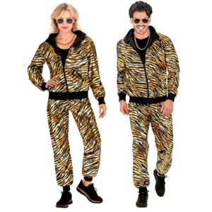 W WIDMANN MILANO Party Fashion - Survêtement fantaisie, imprimé animalier, tenue années 80, survêtement de jogging pour le carnaval et les fêtes