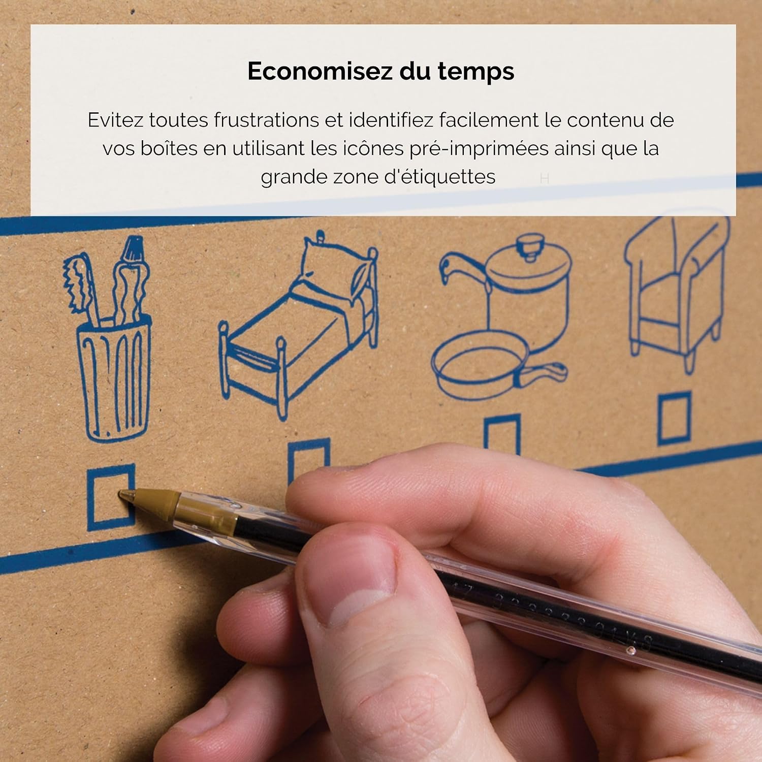 FELLOWES SmoothMove — Lot de 5 Caisses de déménagement grand format – Image 4