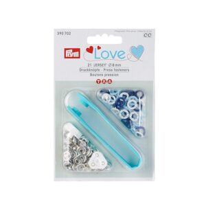 Prym Love Press Fasteners Jersey Brass 8 mm, Metal, Blue, 14 x 9.3 x 2.5 cm