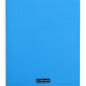 Calligraphe 18292C Un Cahier Agrafé Bleu (une Marque de Clairefontaine) - 24x32 cm - 140 Pages Grands Carreaux - Papier Blanc 90 g - Couverture Polypro Transparent