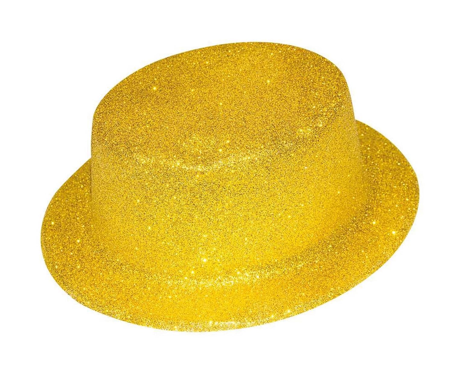 P'TIT CLOWN - 63550 - Chapeau Haut de Forme à Paillettes - Glitter, Glimmer Party Hat - Pour Carnaval, St Sylvestre, Fêtes à Thèmes, Disco, Nouvel An, Halloween, EVG - Plastique - Or Brillant