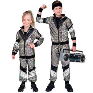 W WIDMANN MILANO Party Fashion - Costume pour enfant survêtement, veste et pantalon, tenue des années 80, survêtement de jogging pour le carnaval et les fêtes