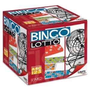 Cayro - Bingo - + 6 Ans - Modèle Loto - Jeu De Société Amusant - pour Enfants Et Adultes - Tambour en Métal - Comprend 48 Cartes - pour 2 À 8 Joueurs