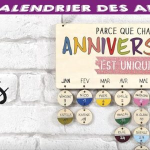 Graine Créative Calendrier des Anniversaires en Bois