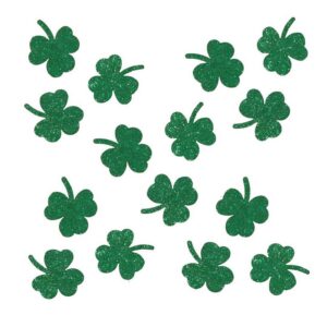 P'TIT CLOWN - 23238 - Confettis de Table Trêfles - Lot de 50 - Idéal pour une Décoration Saint Patrick - Papier - Vert