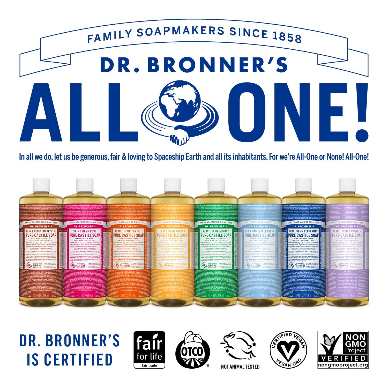 Dr. Bronner's Savon liquide bio menthe poivrée 945 ml – Image 4
