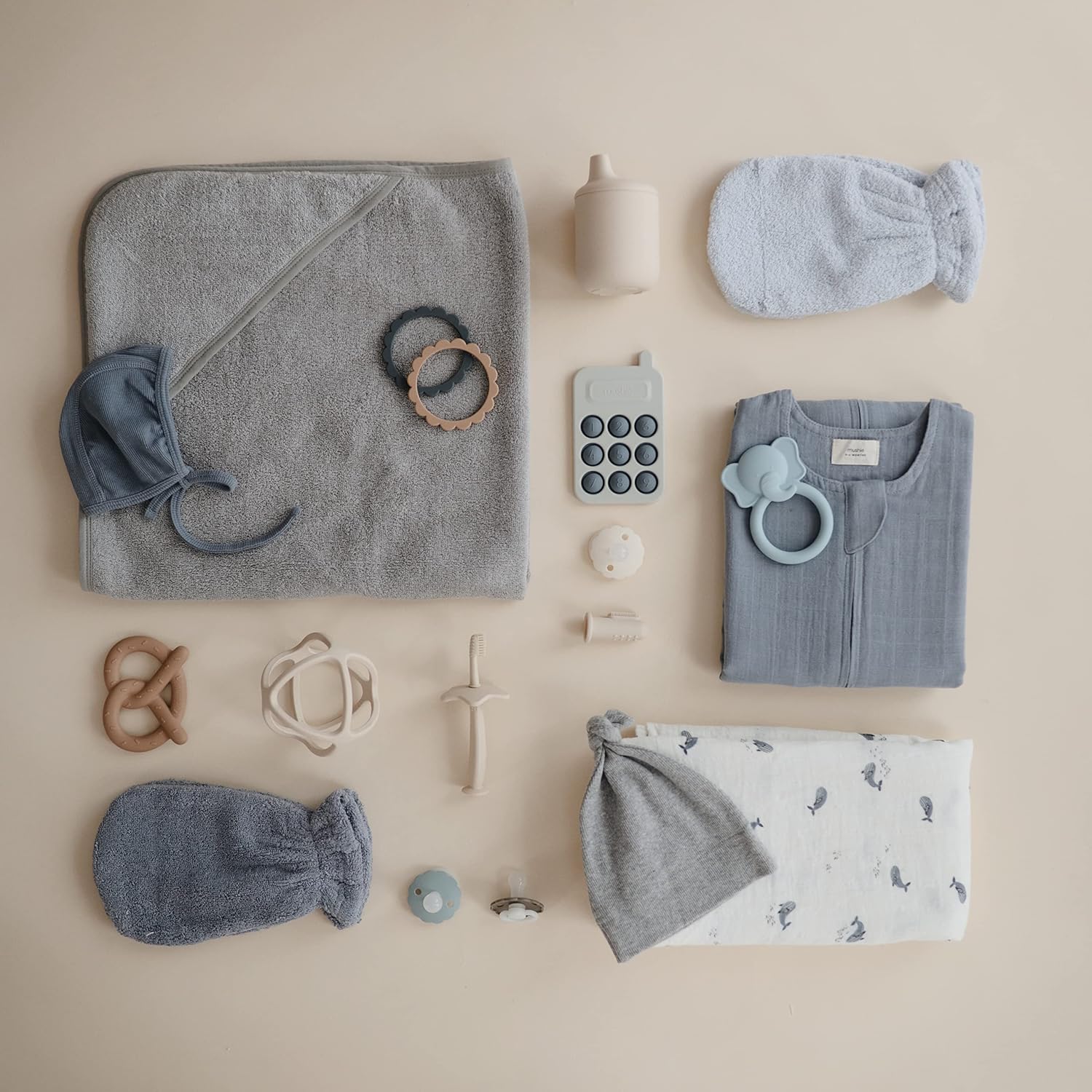 MUSHIE — Lot de 2 Gants de Bain en Coton Bleu – Image 3