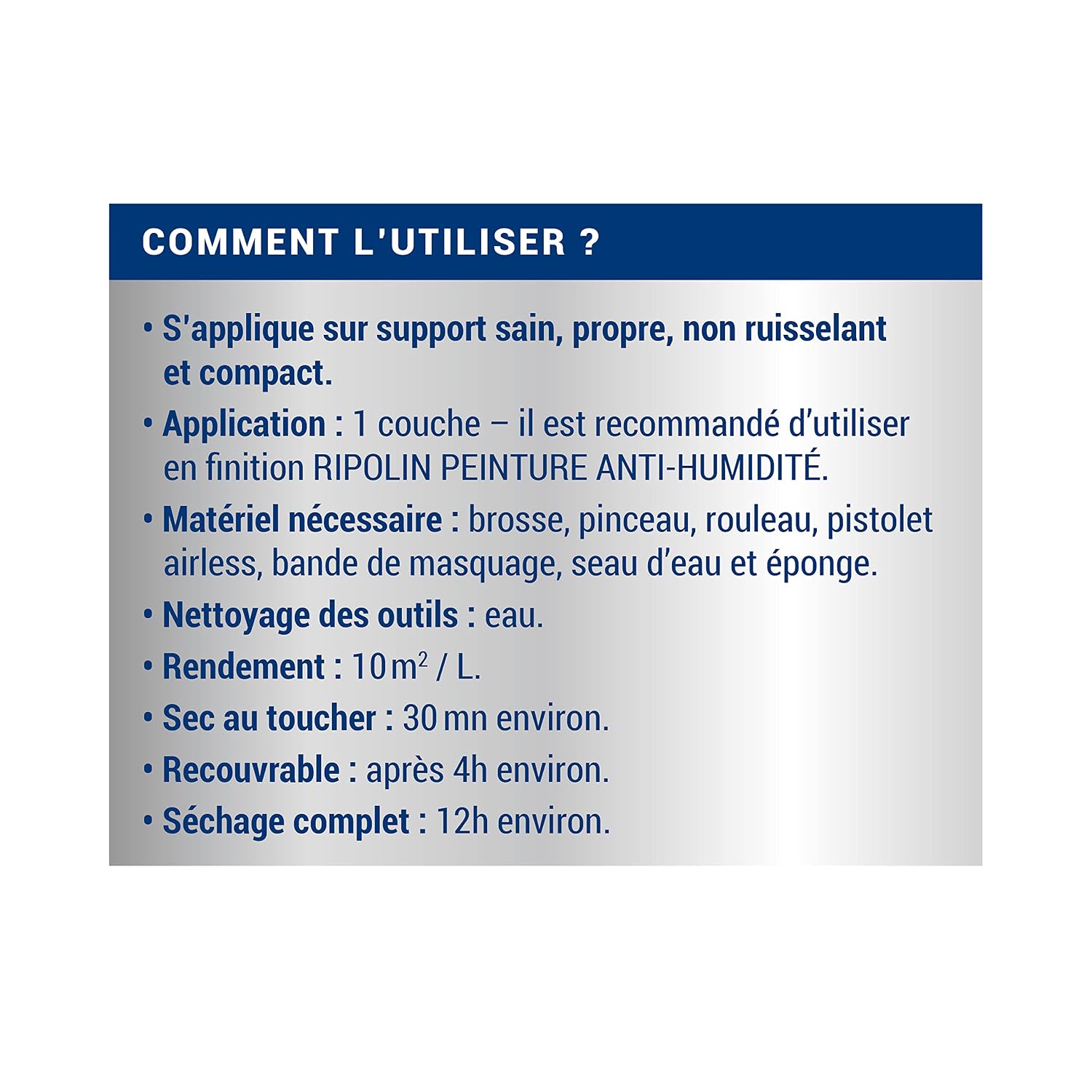 RIPOLIN — Sous-couche anti-humidité 2,5L Blanc – Image 5