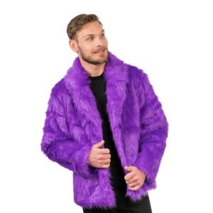 Chaks - Manteau de fourrure pour adultes, veste courte en fausse fourrure, pour carnaval, festival, fête Fashion