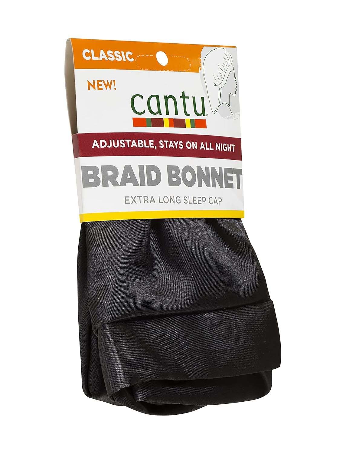CANTU — Bonnet en Satin Extra Long Noir Taille Unique – Image 2