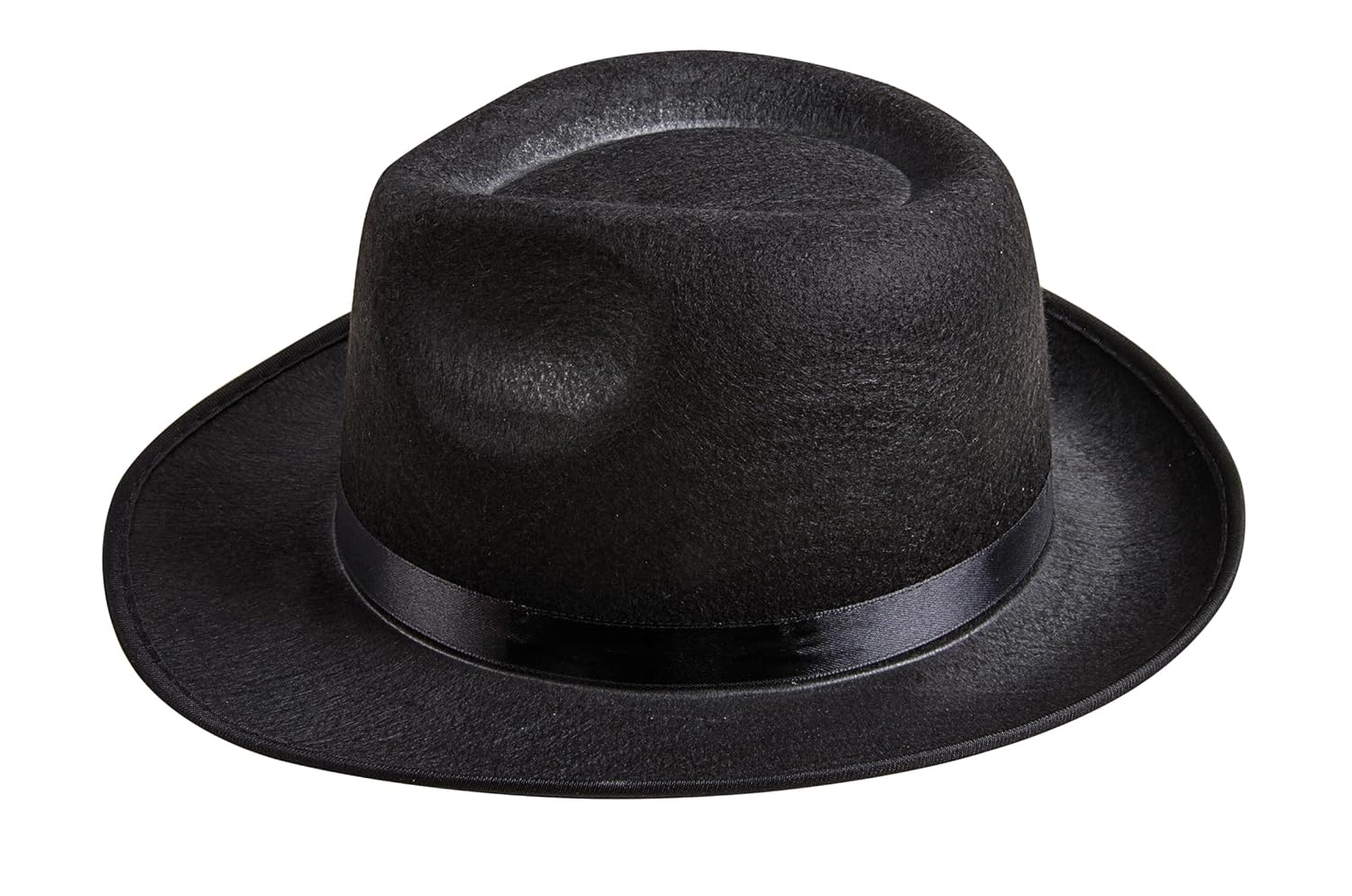 P'TIT CLOWN - 34760 - Chapeau Borsalino - Rayé Noir et Blanc - Gangster, Mafia, Al Capone - Accessoire de Déguisement - Pour Carnaval, Fêtes à Thèmes, Soirées Costumées, Cosplay - Adulte - Noir