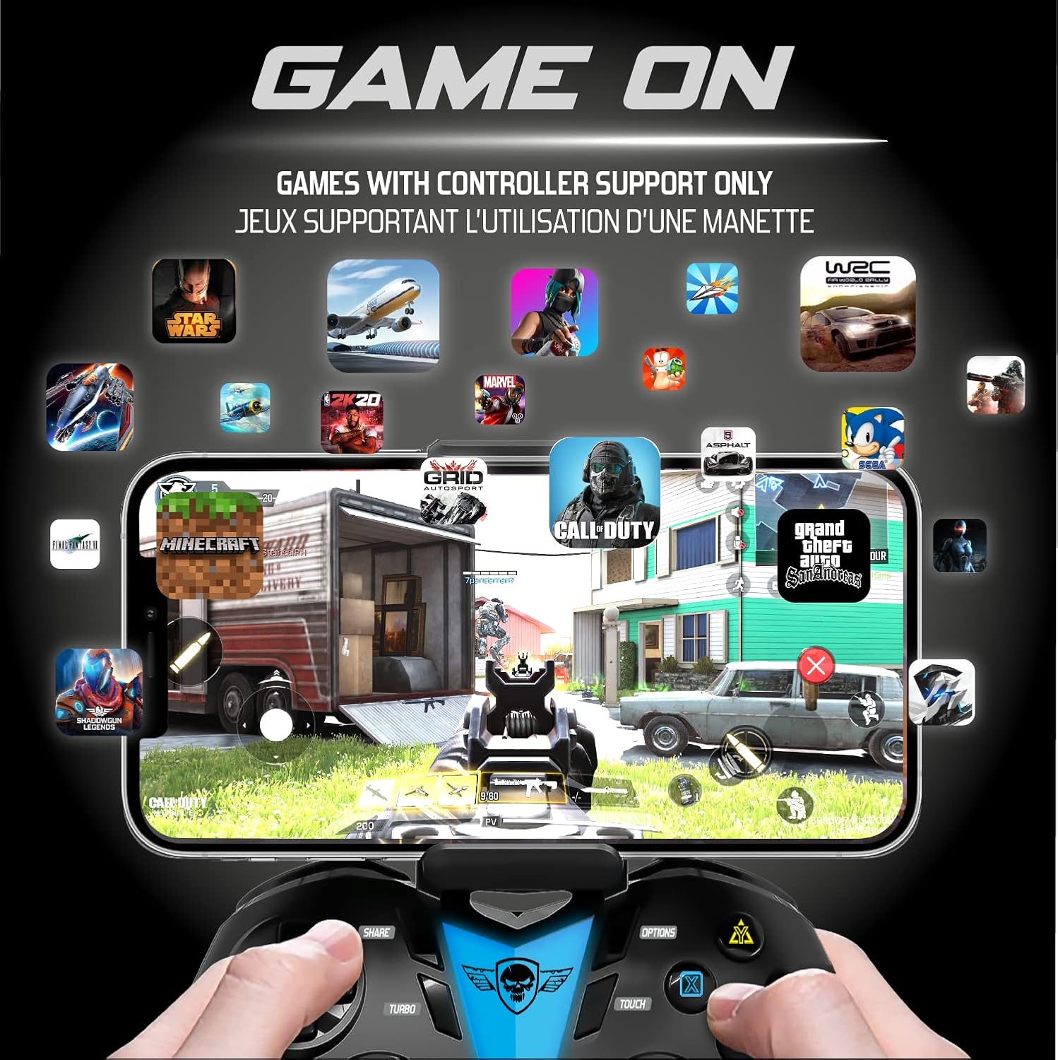 PRÉDATOR — Manette Bluetooth pour Smartphone avec Support – Image 5