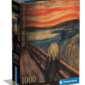 Clementoni | Puzzle 1000 Pièces pour Adultes | Le Cri d’Edvard Munch | 70 x 50 cm | Museum Collection | Œuvre Expressionniste | Jeu de Société Adulte | Activité Artistique | Détente