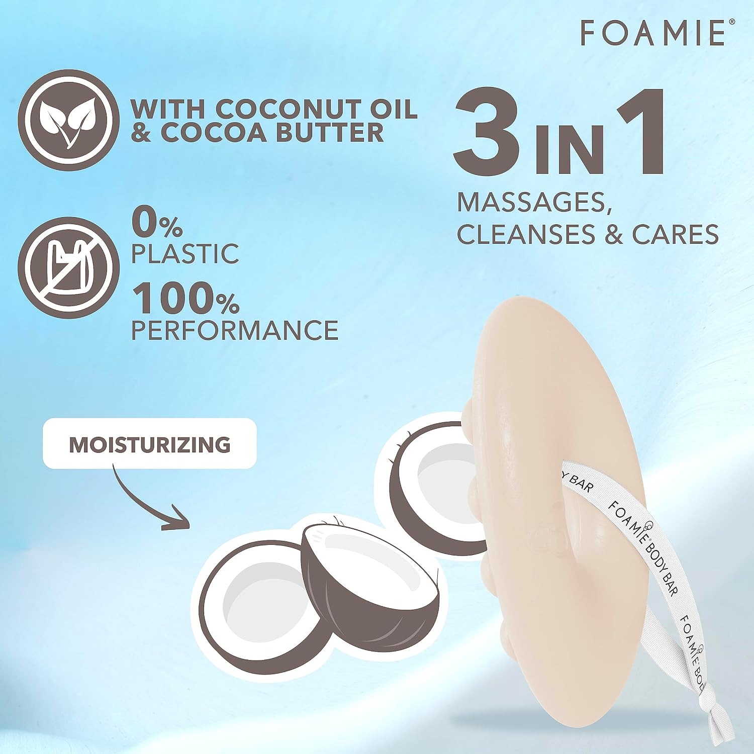 FOAMIE Shake Your Coconuts — pain de douche solide 80 g – Image 3
