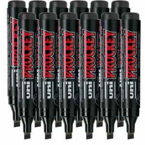 Prockey Lot de 12 marqueurs flipchart à pointe biseautée 3 à 6 mm, noir