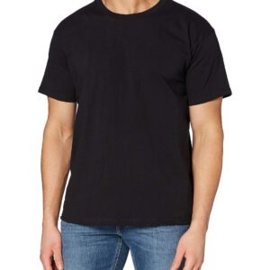 Fruit of the Loom Valueweight T Shirt 5 Pack - T-Shirt - uni - Col Ras du Cou - Manches Courtes - Homme - Noir - Large (Taille Fabricant: Large)