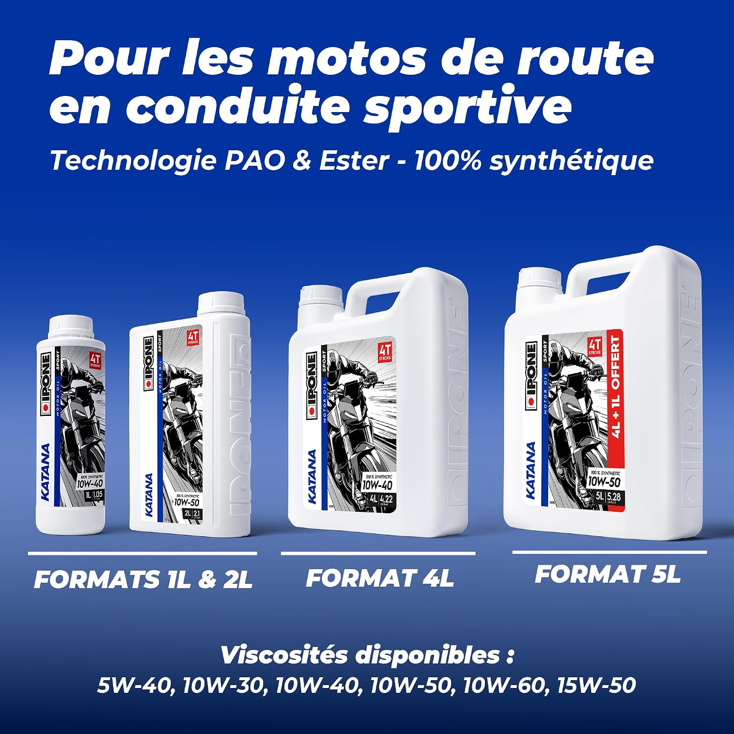 IPONE Full Power Katana — Huile Moteur Moto 4T 10W40 1L – Image 2
