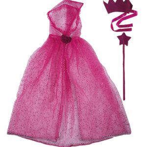 P'TIT CLOWN - Set de Déguisement Princesse Enfant à Paillettes - Parfait pour Carnaval, Fêtes Costumées et Évènements à Thème - Taille Unique (Rose)