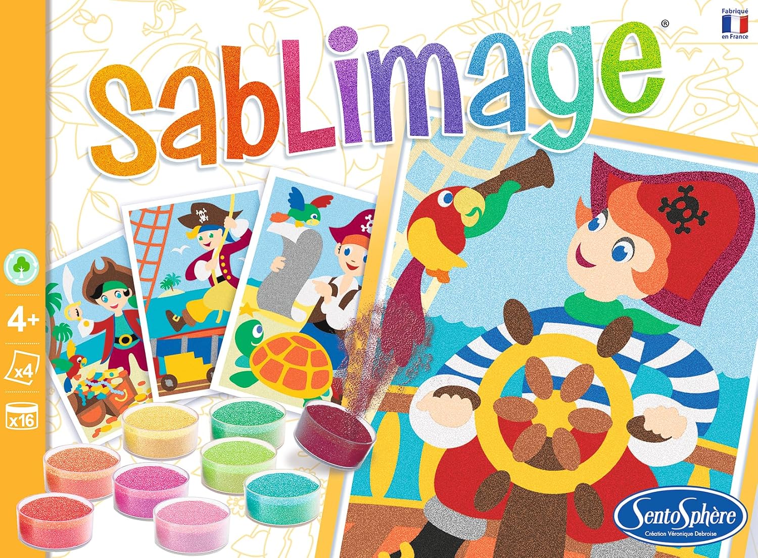 Distrifun (Sento) Sablimage Kit de bricolage pour enfants Motif pirates, 889, Pas de variation, Différents coloris – Image 2