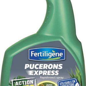 FERTILIGENE FPUC700 - Pulvérisateur Insecticide Pucerons Express Prêt à l'Emploi 700 ml - A base huile de colza et pyrètre (extrait de chrysanthème) - Pour pucerons, araignées rouges, cicadelles - 7m²