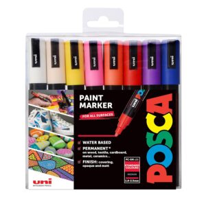 Posca 153544848 Lot de 16 Marqueurs peinture avec encre à base d'eau et pointe ogive 2,5 mm