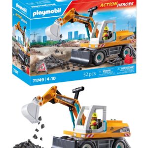 Playmobil | Action Heroes | Grande excavadora | Jouet pour Enfants | Set d'excavatrice | Jouet pour Enfants à partir de 4 Ans | 71749