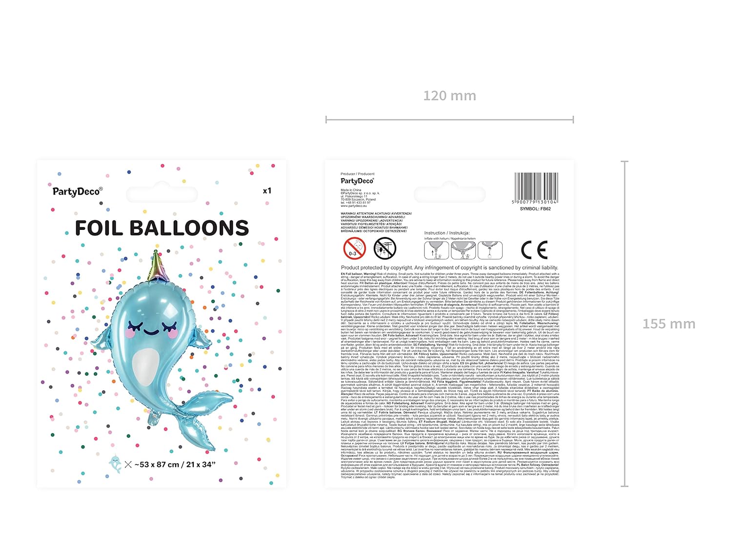 BALLON — Ballon mylar narval 87 cm – Image 3