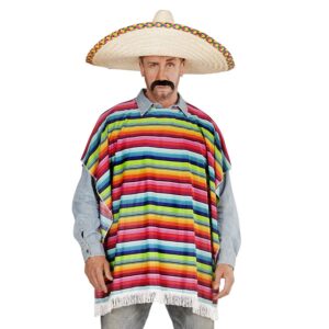 W WIDMANN MILANO Party Fashion - 42939 - Poncho mexicain, accessoire de déguisement, accessoire, jeté, mexicain, carnaval, fête à thème